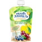 Пюре фруктовое КОГДА Я ВЫРАСТУ Яблоко, вишня и черника, с 5 месяцев, 220г