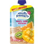 Пюре фруктовое КОГДА Я ВЫРАСТУ Мангомания яблоко, манго, киви и апельсин, с 8 месяцев, 180г