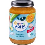 Пюре мясо-растительное ФРУТОНЯНЯ Овощи с рисом и говядиной, с 9 месяцев, 190г