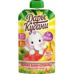 Пюре фруктово-ягодное ДАРЫ КУБАНИ Яблоко, банан и клубника, с 6 месяцев, 90г Пюре фруктово-ягодное ДАРЫ КУБАНИ Яблоко, банан и клубника, с 6 месяцев, 90г
