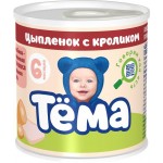 Пюре мясное ТЕМА Цыпленок с кроликом, с 6 месяцев, 90г