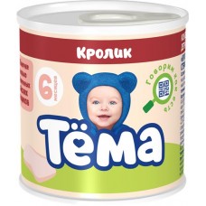 Пюре мясное ТЕМА Кролик, с 6 месяцев, 90г в магазинах Лента