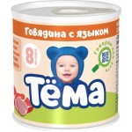 Пюре мясное ТЕМА Говядина с языком, с 8 месяцев, 90г