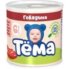 Пюре мясное ТЕМА Говядина, с 6 месяцев, 90г в магазинах Лента