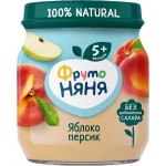 Пюре фруктовое ФРУТОНЯНЯ Яблоко, персик, с 5 месяцев, 100г Пюре фруктовое ФРУТОНЯНЯ Яблоко, персик, с 5 месяцев, 100г
