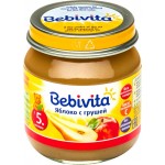 Пюре фруктовое BEBIVITA Яблоко, груша, с 5 месяцев, 100г Пюре фруктовое BEBIVITA Яблоко, груша, с 5 месяцев, 100г