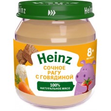 Пюре мясо-овощное HEINZ Сочное рагу с говядиной, с 8 месяцев, 115г в магазинах Лента
