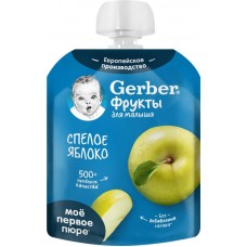 Пюре фруктовое GERBER Спелое яблоко, с 4 месяцев, 90г в магазинах Лента