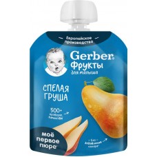 Пюре фруктовое GERBER Спелая груша, с 4 месяцев, 90г в магазинах Лента