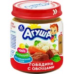 Пюре мясо-растительное АГУША Говядина с овощами, с 6 месяцев, 100г