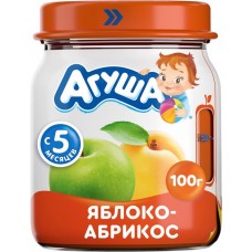 Пюре фруктовое АГУША Яблоко и абрикос, с 5 месяцев, 100г в магазинах Лента