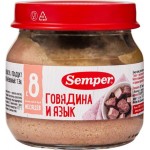 Пюре мясное SEMPER Говядина с языком, с 8 месяцев, 80г