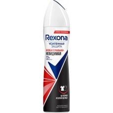 Дезодорант-антиперспирант спрей женский REXONA Антибактериальный Невидимый на черном и белом, 150мл в магазинах Лента
