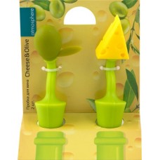 Пробка для вина ATMOSPHERE Cheese&Olive, силиконовая Арт. AT-K405, 2шт в магазинах Лента