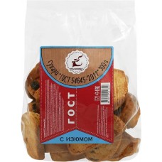 Сухари ГОСТ Большие с изюмом, 300г в магазинах Лента