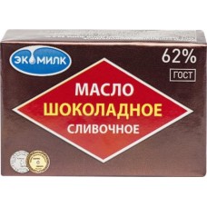Масло сливочное ЭКОМИЛК Шоколадное 62%, без змж, 100г в магазинах Лента