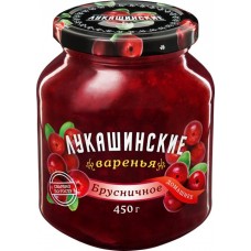 Варенье ЛУКАШИНСКИЕ Брусничное, 450г в магазинах Лента