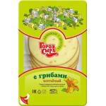 Продукт плавленый копченый ГОРОД СЫРА Колбасный с грибами 40%, нарезка, с змж, 150г