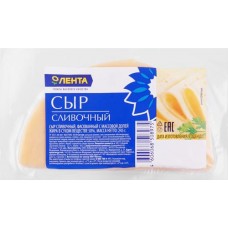 Сыр ЛЕНТА Сливочный 50%, без змж, 245г в магазинах Лента
