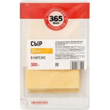 Сыр 365 ДНЕЙ Эдам 40–45%, нарезка, без змж, 300г в магазинах Лента