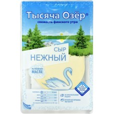 Сыр плавленый ТЫСЯЧА ОЗЕР Нежный Колбасный 45%, нарезка, без змж, 125г в магазинах Лента