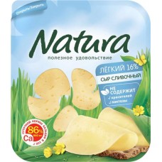 Сыр NATURA Сливочный Легкий 30%, нарезка, без змж, 150г в магазинах Лента