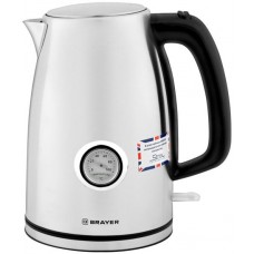 Чайник электрический BRAYER 2200Вт, металл, термометр, стальной Арт. BR1022, 1.7л в магазинах Лента