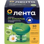 Комплект от комаров ЛЕНТА электрофумигатор + ликвид, с ароматом ромашки, 30 ночей