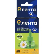 Ликвид от комаров для электорофумигатора ЛЕНТА с ароматом ромашки, 30 ночей, 30мл в магазинах Лента