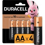Батарейки щелочные DURACELL АА/LR6, 4шт