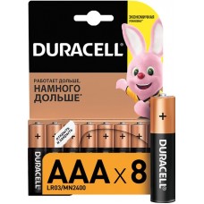 Батарейки щелочные DURACELL АAА/LR6, 8шт в магазинах Лента