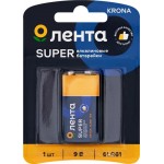 Элемент питания ЛЕНТА 6LR61 крона алкалиновый Арт. AL6LR611, 1шт