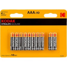 Батарейки KODAK Xtralife Alkaline LR03-8+2BL K3A-8+2, 10шт в магазинах Лента