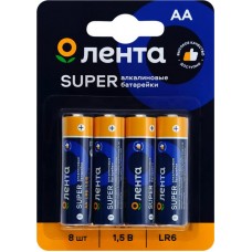 Элемент питания ЛЕНТА АА, LR6, 1,5В, алкалиновый Арт. ALR608, 8шт в магазинах Лента