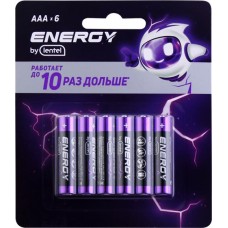 Элемент питания ENERGY BY LENTEL Alkaline battery, Арт. AAA LR03-6B в магазинах Лента