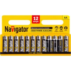 Элементы питания NAVIGATOR 94782 АА, щелочные, Арт. NBT-NE-LR6-BP12, 12шт в магазинах Лента