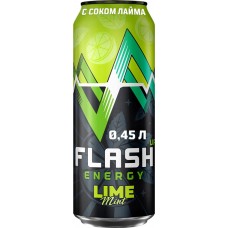 Напиток тонизирующий FLASH UP Мятный лайм тонизирующий витаминизированный газированный, 0.45л в магазинах Лента