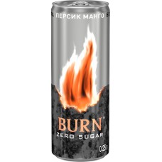 Напиток энергетический BURN Zero Персик, манго сильногазированный, 0.25л в магазинах Лента