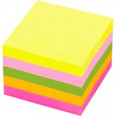 Блок для записей STAFF неоновый, самоклеящийся, 5,1х5,1см, 400 листов, 5 цветов, Арт. 129349 в магазинах Лента