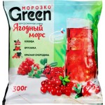 Морс ягодный МОРОЗКО GREEN c клюквой, брусникой и красной смородиной, 300г