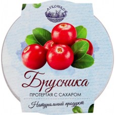 Брусника протертая ЛУКОШКО с сахаром, 200г в магазинах Лента