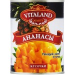 Ананасы VITALAND кусочки, 580мл Ананасы VITALAND кусочки, 580мл