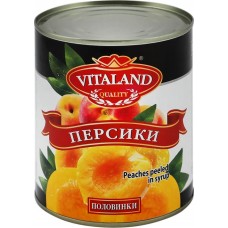 Персики VITALAND половинки, 850мл в магазинах Лента