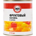 Коктейль фруктовый 365 ДНЕЙ в сиропе, 850мл