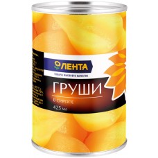 Груши ЛЕНТА кусочки в сиропе, 425мл в магазинах Лента