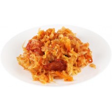 Капуста тушеная ЛЕНТА FRESH с жареными колбасками, весовая в магазинах Лента