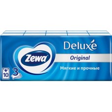 Платочки носовые ZEWA Deluxe 3-слоя, 10шт в магазинах Лента
