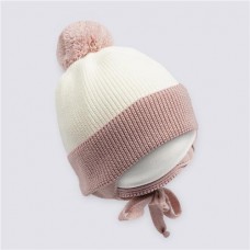 Шапка для девочки LITTLE TIMES р. 44–48, цвет молочный/розовый, Арт. LT-D-G01 в магазинах Лента