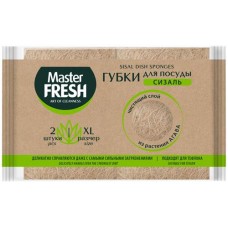 Губка для посуды MASTER FRESH Eco Line XXL, крупнопористый поролон, из агавы, 2шт в магазинах Лента