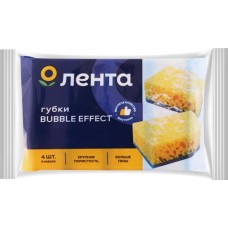 Губки для посуды ЛЕНТА Bubble effect 9,5х6,5х4см, 4шт в магазинах Лента